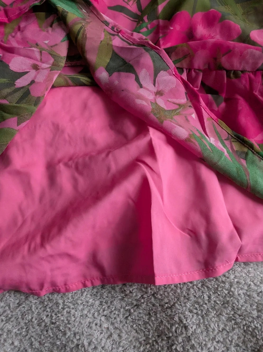 Sugarlips Pink & Green Tropical Halter Mini Dress - Picture 9 of 11